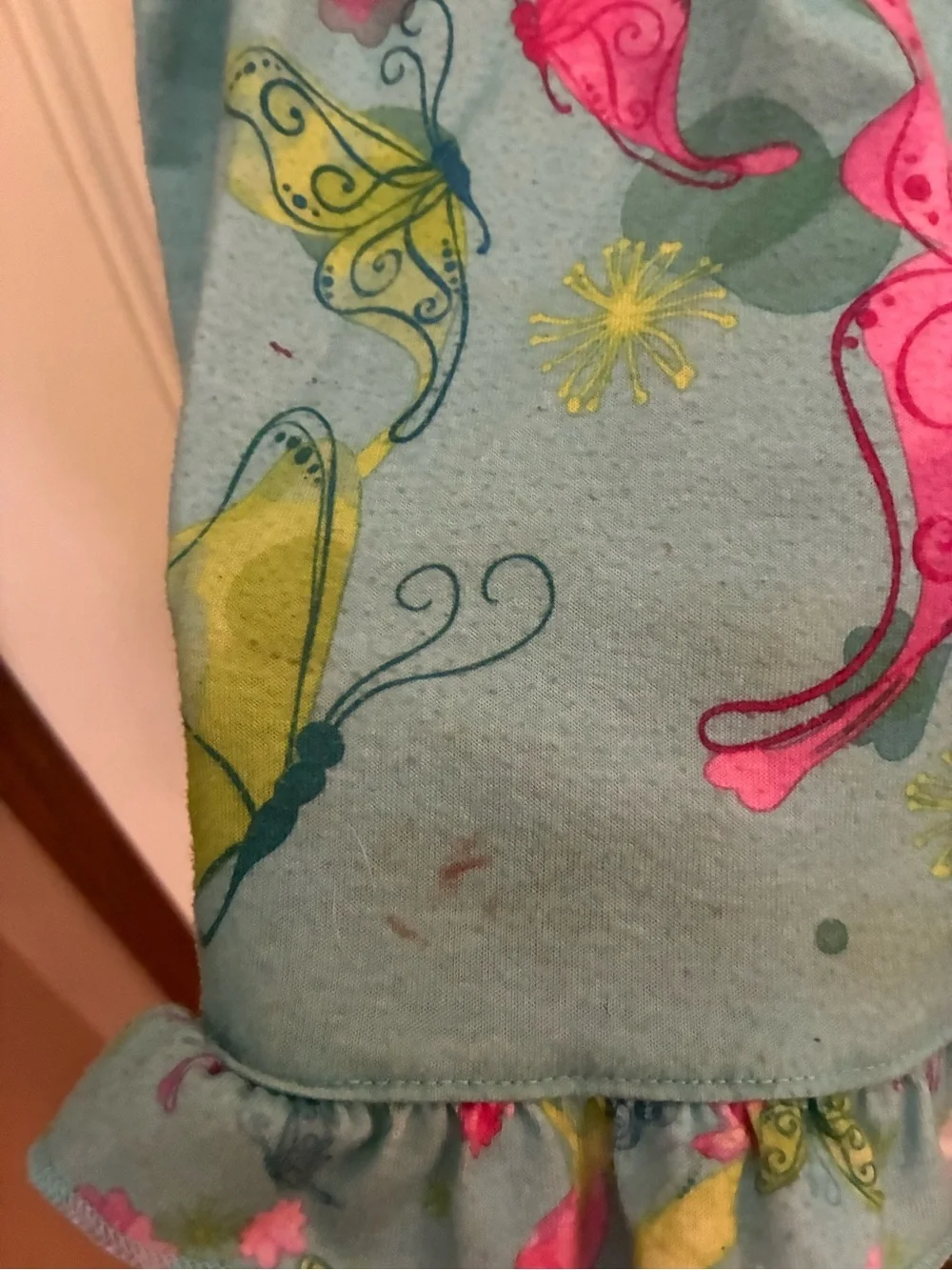 Disney Tinker Bell Aqua Nightgown with Pink & Green Butterflies - Picture 4 of 5